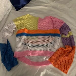 Y2K Knit Crotchet Sweater